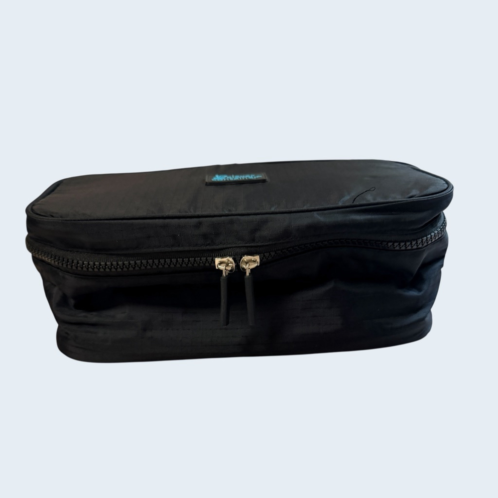 Clever Container Black Travel Cosmetic Toiletry Organizer Zip Bag Case
